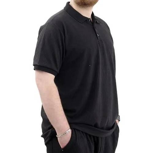 B�y�k Beden Erkek Ti��rt Polo Yaka JAKAR  24337 Siyah