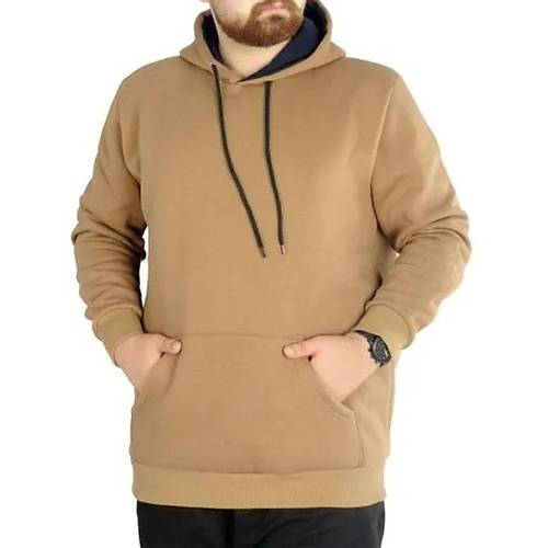 Erkek Sweatshirt Kap�onlu Pocket Basic  20562 S�tl�kahve