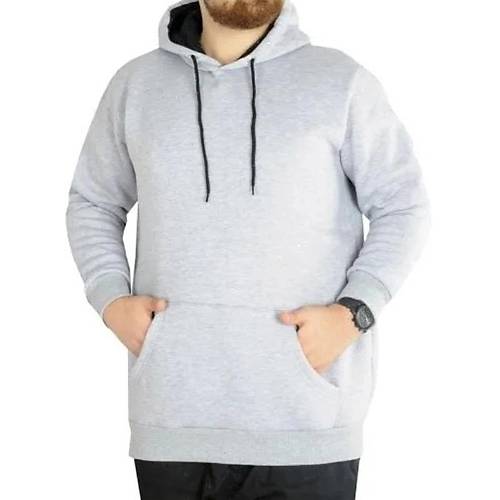 Erkek Sweatshirt Kap�onlu Pocket Basic  20562 Grimelanj