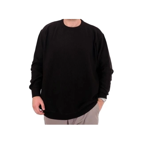 B�y�k Beden Erkek Bisiklet Yaka Triko Kazak 24208 Siyah