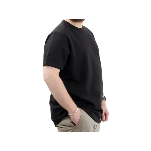 B�y�k Beden Erkek T-Shirt Bisiklet Yaka INTERLOK 23162 Siyah
