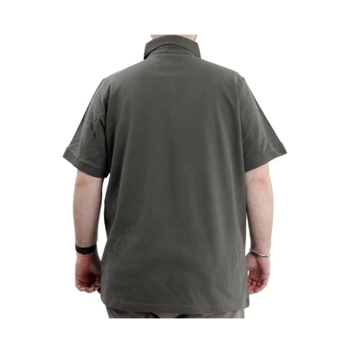 Battal Beden Tshirt Polo Yaka Nak��l� Klasik Pike 20553 Haki