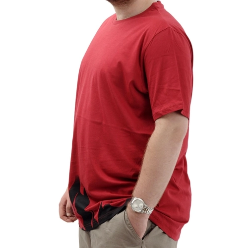  B�Y�K BEDEN TSHIRT BIS YAKA FLAME 24082 BORDO