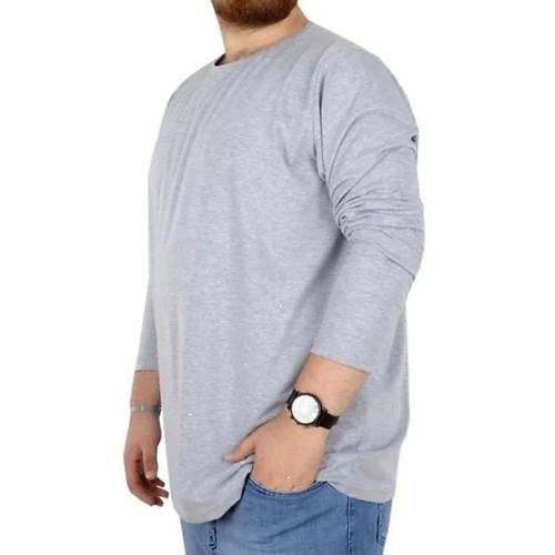 B�y�k Beden Erkek Tshirt Likral� Bisiklet Yaka 20102 Grimelanj