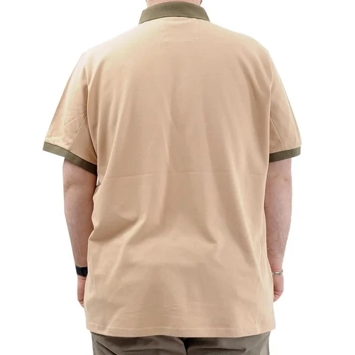 B�y�k Beden Erkek Ti��rt Polo Yaka Nak��l� LOS ANGELES U24331 Bej