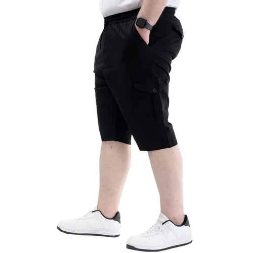 B�y�k Beden Erkek Kapri Kargo Cepli Beli Ba�lamal� VALENCIA 21404 Siyah