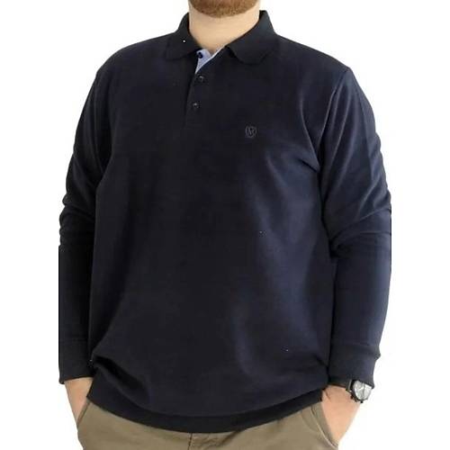 B�y�k Beden Erkek Sweatshirt Polo Vnz Selanik 20440 Lacivert