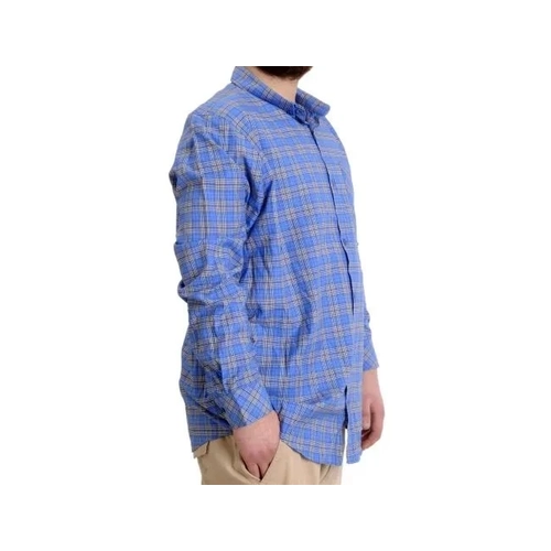 B�y�k Beden Erkek G�mlek Ekose Uzun Kollu 23300 A��k Saks