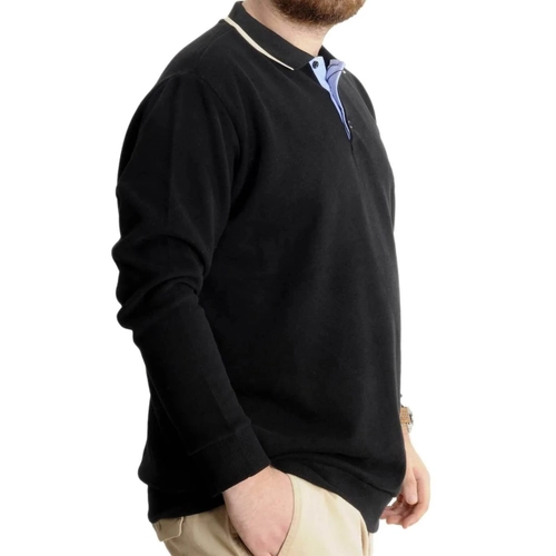 B�y�k Beden Erkek Sweat Polo Selanik Horse 23442 Siyah