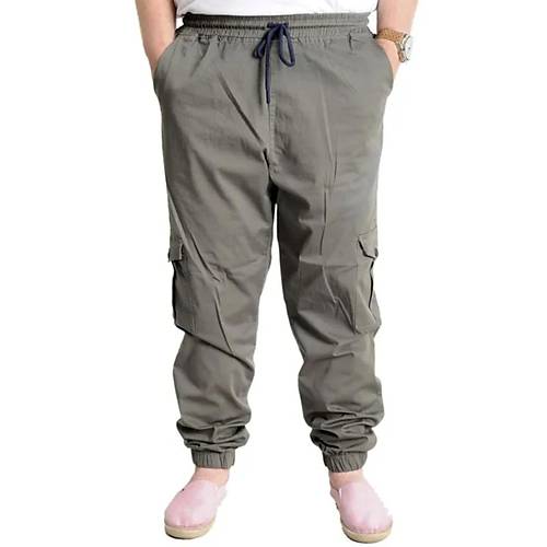 B�y�k Beden Erkek Keten Kargo Jogger Valencia 21911 Haki