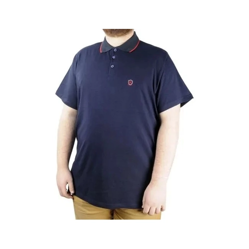 B�y�k Beden T shirt Polo Likral� S�prem Nak�� 21554 Lacivert