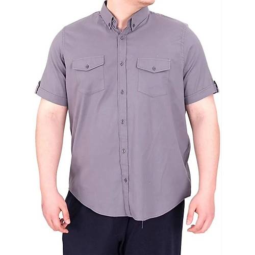 B�y�k Beden G�mlek K�sa Kol �ift Kapakl� 20361 Antrasit