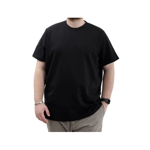 B�y�k Beden Erkek T-Shirt Bisiklet Yaka INTERLOK 23162 Siyah