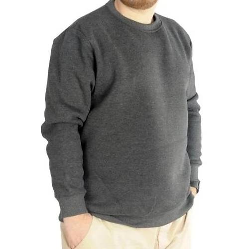 Erkek Sweatshirt Bisiklet Yaka Basic 20131 Antramelanj