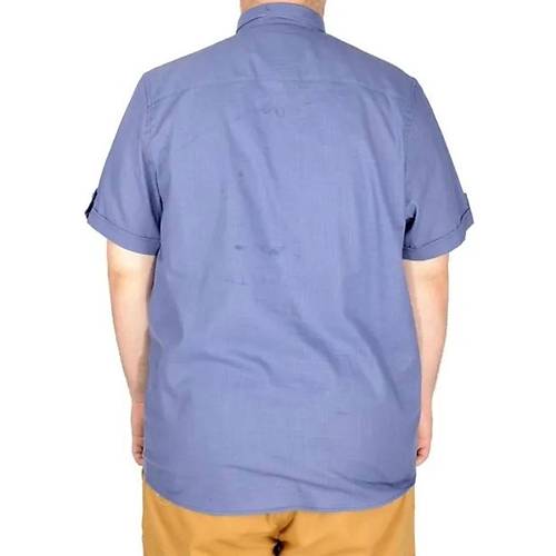 B�y�k Beden Keten Likral� G�mlek Cepli 20389 �ndigo