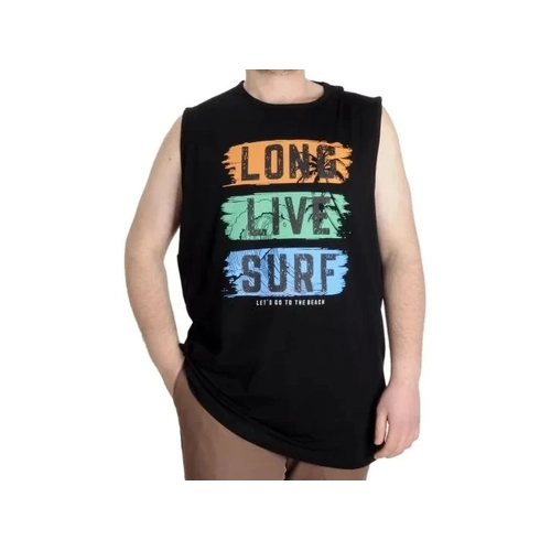 B�y�k Beden Erkek Atlet LONG LIVE SURF 23010 Siyah