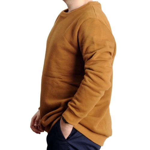 Erkek Sweatshirt Bisiklet Yaka Basic 20131 Camel