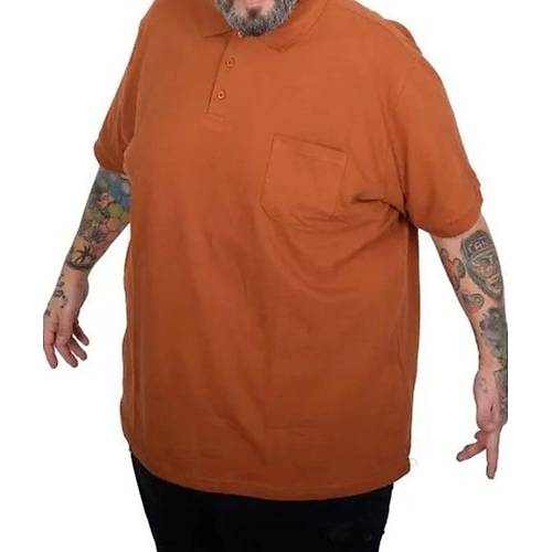 B�y�k Beden Erkek Cepli Klasik Pike Polo Yaka T-Shirt 20550 TARCIN