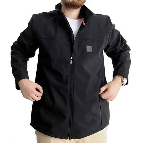 B�y�k Beden Erkek Mont Waterproof Softshell 21232 Siyah