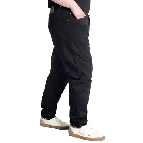 B�y�k Beden Erkek Pantolon Keten Milano Klasik 20902 Siyah