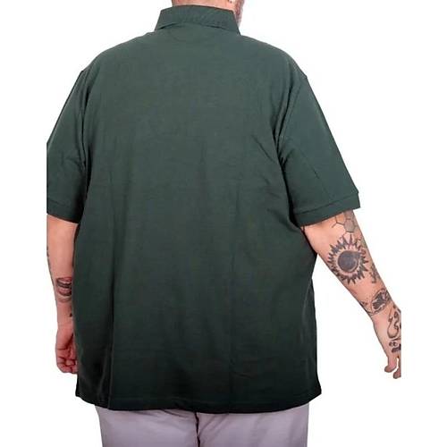 Battal Beden Erkek Tshirt Polo Yaka Cepli Klasik Pike 20552 Nefti