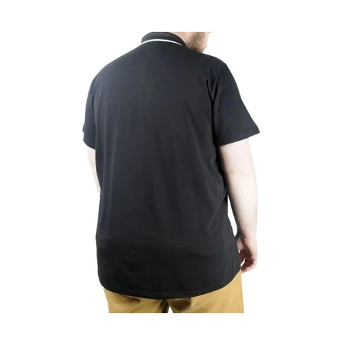B�y�k Beden T shirt Polo Likral� S�prem Nak�� 21554 Siyah