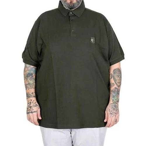 Battal Beden Tshirt Polo Yaka Nak��l� Klasik Pike 20553 Haki