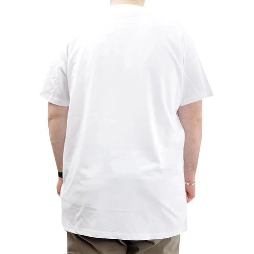 Battal Beden Bask�l� Erkek T-Shirt Bisiklet Yaka SIMPLICITY U24047 Beyaz