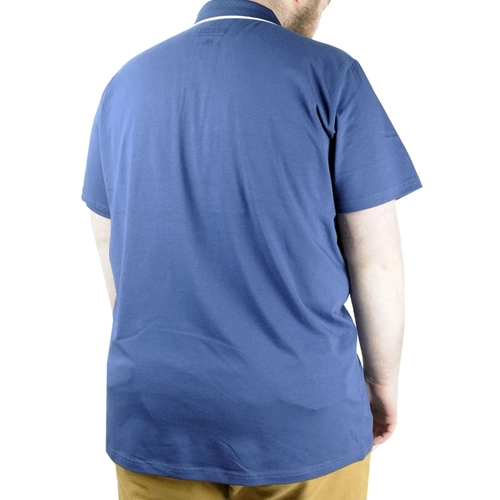 B�y�k Beden T Shirt Polo Likral� S�prem Nak�� 21554 Indigo