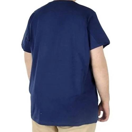 B�y�k Beden Likral� T-shirt Bisiklet Yaka 20149 �ndigo