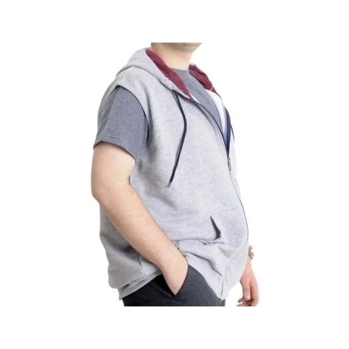 Erkek B�y�k Beden Yelek Kanguru Cep Fermuarl� 23620 Grimelanj