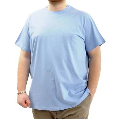 B�y�k Beden Erkek T-shirt Basic 20031 mavi