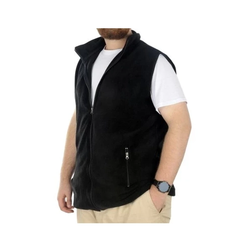 Erkek Polar Yelek Dik Yaka Fermuarl� 22549 Siyah