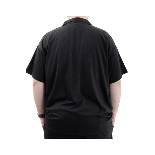 B�y�k Beden Erkek G�mlek Apas Yaka JAKAR U24380 Siyah