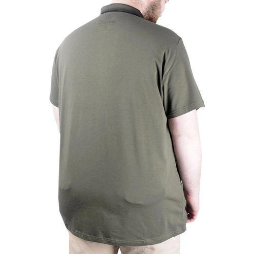 B�y�k Beden T shirt Polo Likral� S�prem Cepli 21558 Haki