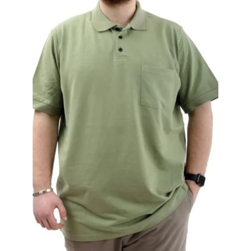 B�y�k Beden Erkek T-Shirt Polo Yaka Cepli Klasik 20550 �a�la