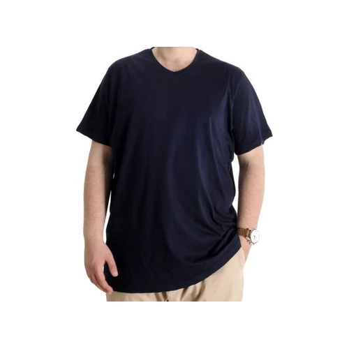 B�y�k Beden Erkek Tshirt V Yaka 20032 Lacivert