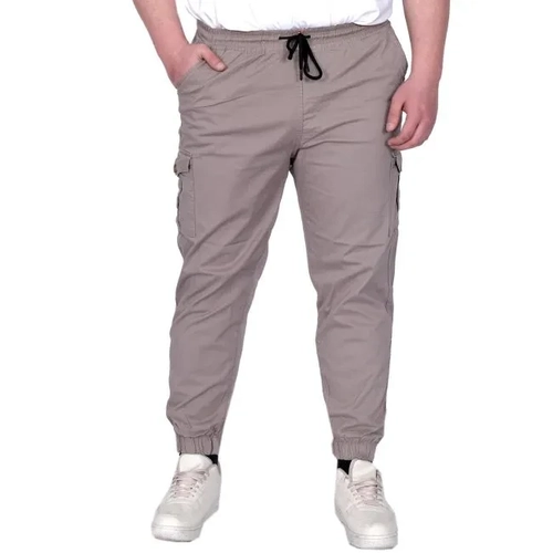 B�y�k Beden Erkek Pantolon Keten Kargo Jogger 21911 Ta� Rengi