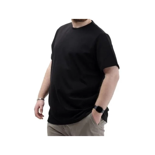 B�y�k Beden Erkek T-Shirt Bisiklet Yaka INTERLOK 23162 Siyah