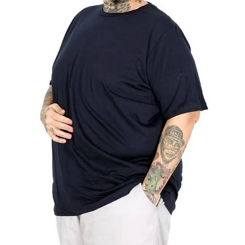 B�y�k Beden Erkek T-shirt Basic 20031 Lacivert