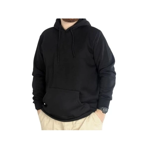 Erkek Sweatshirt Kap�onlu Kanguru Pocket Basic  20562 Siyah
