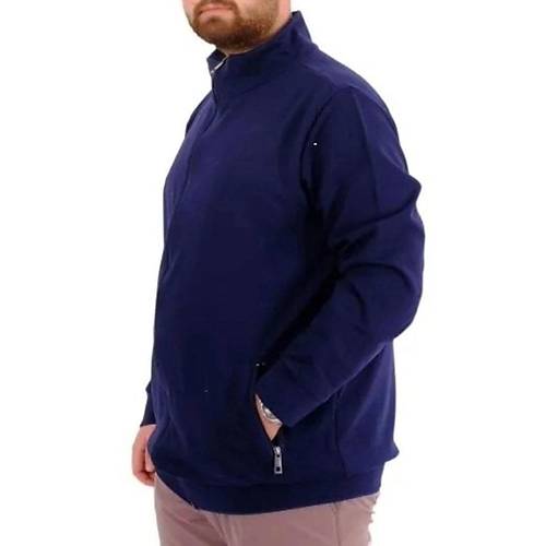 Buyuk Beden Erkek H�rka Fermuarl� Stell Dik Yaka 20571 �ndigo