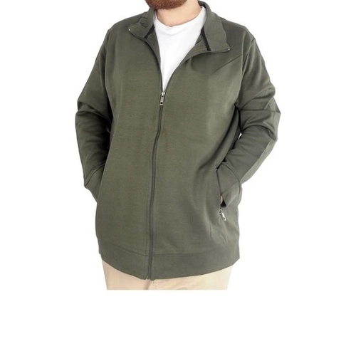 Buyuk Beden Erkek H�rka Fermuarl� Stell Dik Yaka 20571 Haki