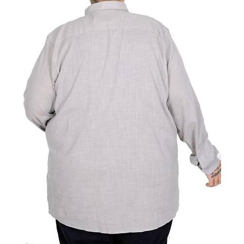 B�y�k Beden Erkek Keten Cepli G�mlek 20386 gri