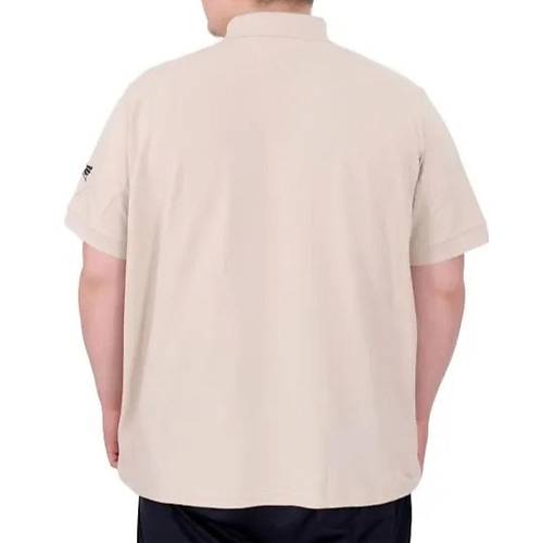 B�y�k Beden Erkek T-Shirt Pike Polo Yaka U25305 Bej