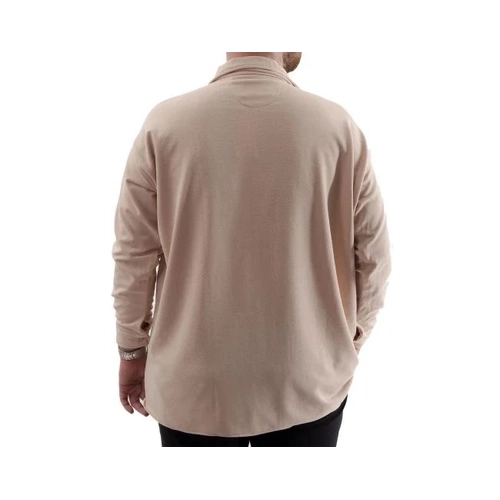 B�y�k Beden Erkek G�mlek Apas Yaka Uzun Kol JAKAR U24381 Bej