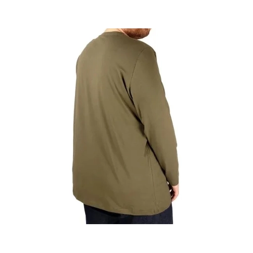 B�y�k Beden Erkek Tshirt Likral� Bisiklet Yaka 20102 Haki