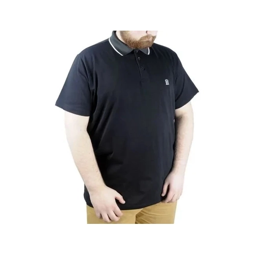 B�y�k Beden T shirt Polo Likral� S�prem Nak�� 21554 Siyah