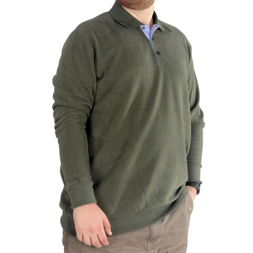 B�y�k Beden Erkek Sweat Polo Selanik Nak��l� 20440 (Haki)