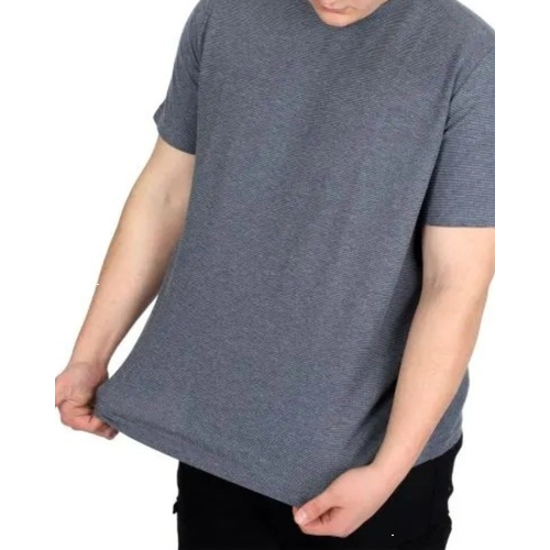 B�y�k Beden Erkek T-shirt Bisiklet Yaka WAFFLE 20033 K.Mavi